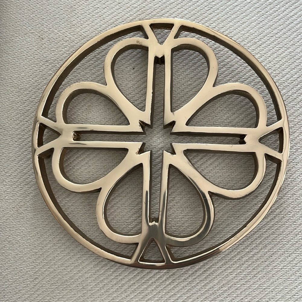Kate Spade gold flower trivet